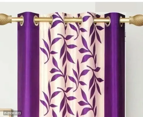Classic Polyester Printed Curtain for Window, 5feet, Purple, Pack of 2-thumb4