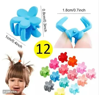 Trendy 12Pc Mini Flower Clutcher Claws For Hair Fashion Baby Girls Small Hair Claws, Fashion Baby Hair Claws, Baby Small Hair Claws, Hair Claws (Multi-Colored)