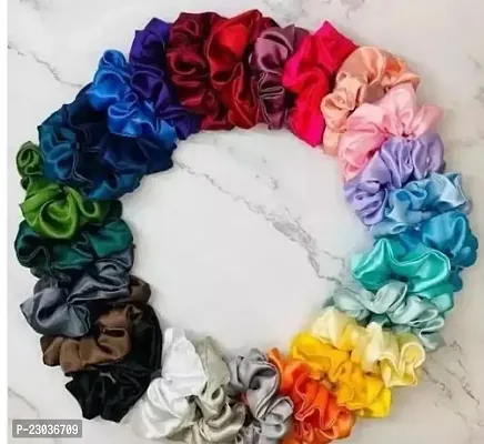 Epic Collect Scrunchies For Women, Girls - Set Of 12, Same Colors Shown, Quality Rubber Band (Multi Color