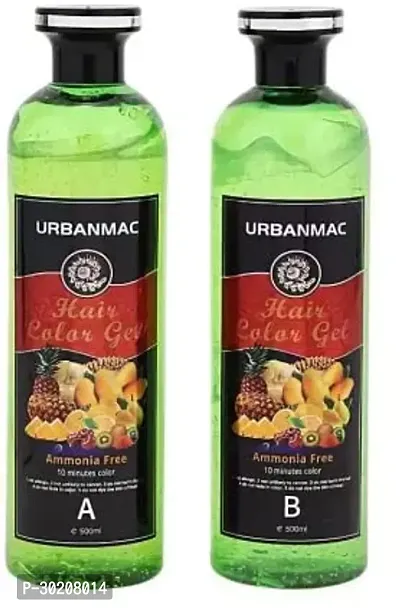 Fruit vinegar 10 minuet Hair Color gel A + B, Black, No ammonia 1000ML-thumb2