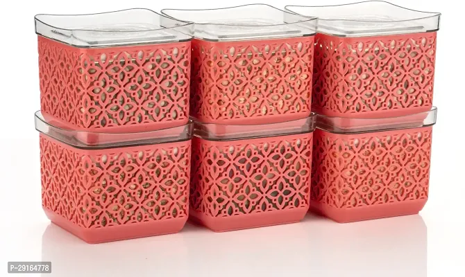 Plastic Grocery Container  - 500 ml (Pack of 6, Pink)-thumb0