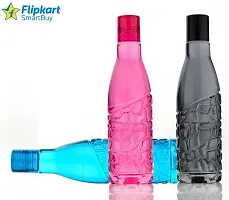 Stylish Multicoloured Plastic Crystal Design Water Bottle Set 1000 Ml (pack of 3)-thumb2