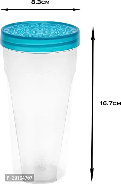 2Mech Plastic Grocery Container  - 550 ml (Pack of 6, Blue)-thumb5