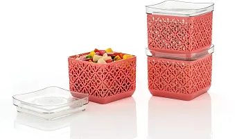 Plastic Grocery Container  - 500 ml (Pack of 6, Pink)-thumb1