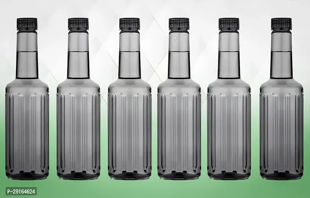 Stylish Black Plastic Water Bottle 850 Ml Set of 6