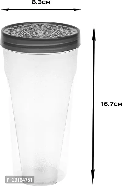 2Mech Plastic Grocery Container  - 550 ml (Pack of 12, Black)-thumb5