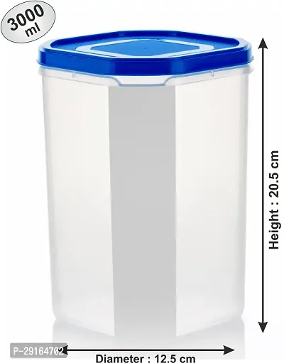 2Mech Plastic Grocery Container  - 2000 ml, 3000 ml, 4000 ml (Pack of 3, Blue)-thumb4