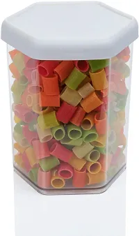 Plastic Grocery Container  - 1150 ml (Pack of 8, White)-thumb2