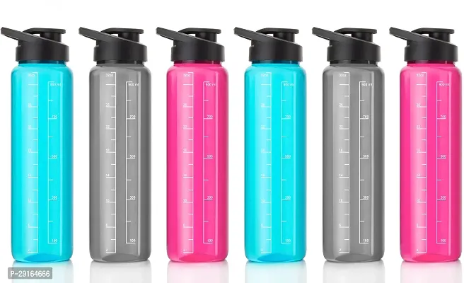 2Mech capacity mentioned fridge water bottle set for kitchen 1003 ml Bottle (Pack of 6, Multicolor, Plastic)