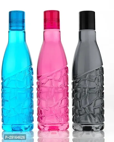 Stylish Multicoloured Crystal Clear Plastic Fridge Water Bottles Pack of 3-thumb0