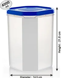 2Mech Plastic Grocery Container  - 2000 ml, 3000 ml, 4000 ml (Pack of 3, Blue)-thumb2