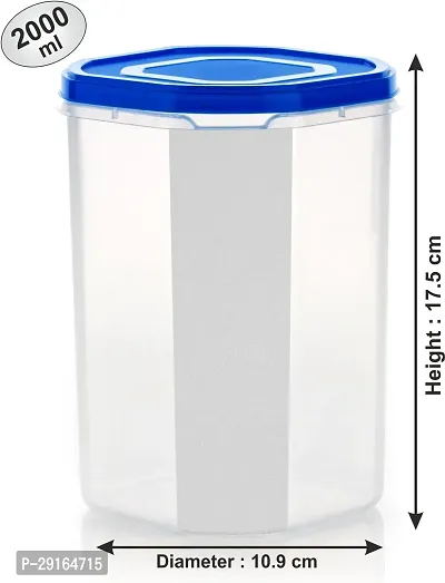 2Mech Plastic Grocery Container  - 2000 ml, 3000 ml, 4000 ml (Pack of 3, Blue)-thumb3