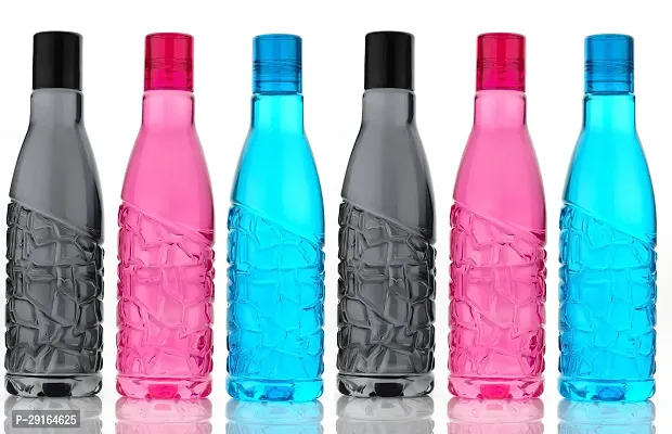 Stylish Multicoloured Crystal Clear Plastic Fridge Water Bottles Pack of 6-thumb0