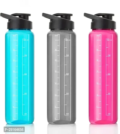 2Mech capacity mentioned fridge water bottle set for kitchen 1003 ml Bottle (Pack of 3, Multicolor, Plastic)-thumb0