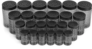 2Mech Plastic Grocery Container  - 250 ml, 350 ml, 650 ml, 1200 ml (Pack of 24, Black)-thumb1