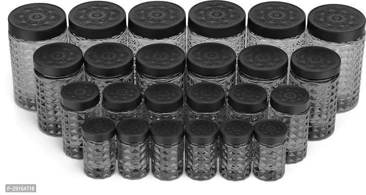 2Mech Plastic Grocery Container  - 250 ml, 350 ml, 650 ml, 1200 ml (Pack of 24, Black)-thumb2