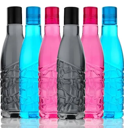 2Mech Frosty Plastic Food Grade Fridge water bottles set (6 Pieces, 1000ml,Multicolour )