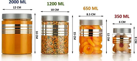 2Mech Plastic Grocery Container  - 250 ml, 350 ml, 650 ml, 1200 ml (Pack of 24, Silver)-thumb1