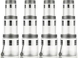 Plastic Grocery Container  - 350 ml, 650 ml, 1200 ml (Pack of 12, Silver)-thumb1