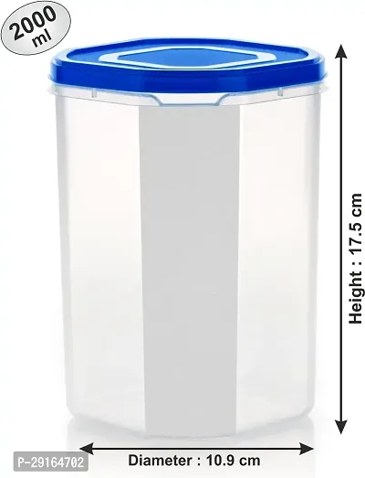 2Mech Plastic Grocery Container  - 2000 ml, 3000 ml, 4000 ml (Pack of 3, Blue)-thumb5