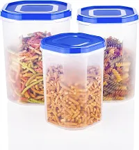 2Mech Plastic Grocery Container  - 2000 ml, 3000 ml, 4000 ml (Pack of 3, Blue)-thumb1