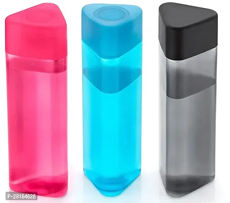 Stylish Plastic Triangle Water Bottles Set for Fridge 990 Ml (pack of 3, Multicolor, Plastic)-thumb0