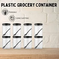 2Mech Plastic Grocery Container  - 650 ml (Pack of 8, Black)-thumb1