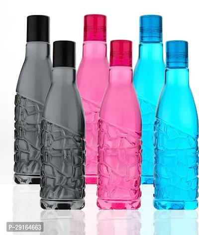 2Mech Crystal water bottle set for fridge 1001 ml Bottle (Pack of 6, Multicolor, Plastic)