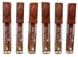 MISS LIRENN Matte Lip Gloss, Light Weight, Non-Sticky, Smudge Proof, Multicolor, Strawberry Flavour, 6 ML, Pack of 6 | Lip_Gloss_3 (D3+D4)-thumb1