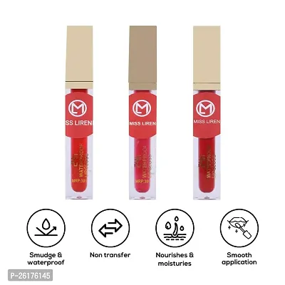 MISS LIRENN? Waterproof Lip Gloss upto 24 hours stay, Soothes, Repairs  Moisturizes Dry Lips, Multicolor, 4.5 ML, Pack of 3-thumb3