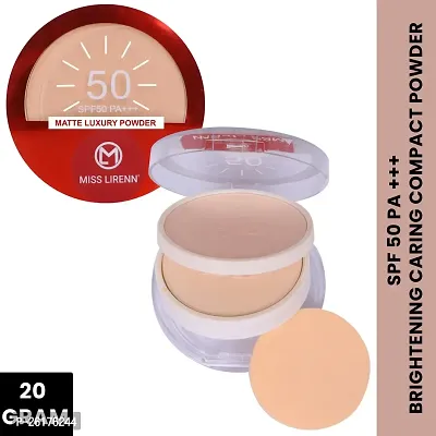 MISS LIRENN? SPF 50 PA+++ Brightening Caring Multi - Shades Matte Luxury Compact Powder, Matte Finish, Beige Color, 20 Gram,-thumb2