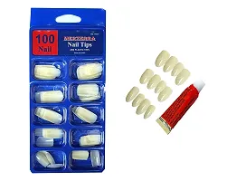 Artificial Nail Set with Glue, Nail Set of 100 Pieces, Reuse, Remove and Change Styles Frequently and Easily, Fit Well to Your Natural Nail, Reusable-thumb1