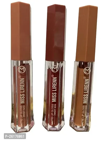 MISS LIRENN Sweet Kiss Matte Lip Gloss, Light Weight, Non-Sticky, Smudge Proof, Multicolor, Strawberry Flavour, 6 ML, Pack of 3 | Lip_Gloss_2_D1-thumb2