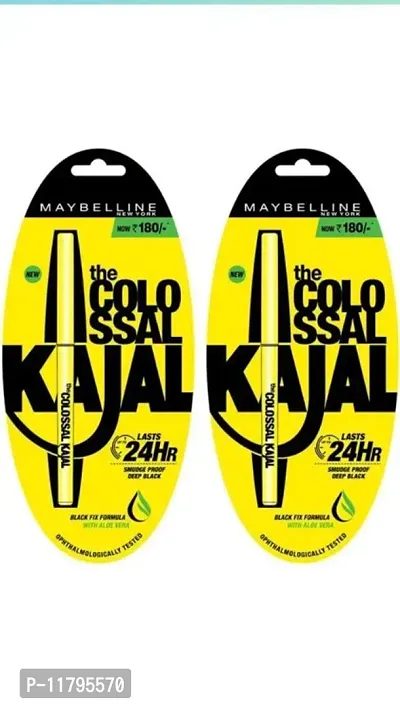 Maybelline New York Colossal Kajal, Intense Colour, Waterproof, Long lasting 24Hrs Stay, Black, 0.35g, Pack of 2-thumb0