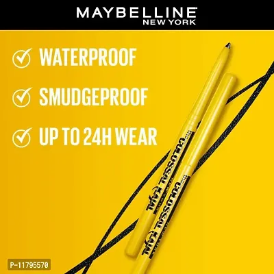Maybelline New York Colossal Kajal, Intense Colour, Waterproof, Long lasting 24Hrs Stay, Black, 0.35g, Pack of 2-thumb5