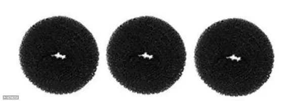 Miss Lirenn Donut Hair Bun Maker 3 Pieces Ring Style Bun Maker, Medium Size(15 Gram), Black, Pack of 3
