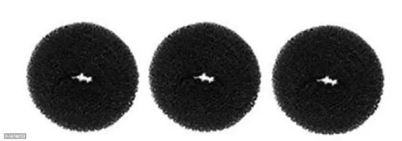 Miss Lirenn Donut Hair Bun Maker 3 Pieces Ring Style Bun Maker, Medium Size(15 Gram), Black, Pack of 3-thumb0