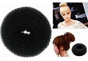 Miss Lirenn Donut Hair Bun Maker 3 Pieces Ring Style Bun Maker, Medium Size(15 Gram), Black, Pack of 3-thumb1