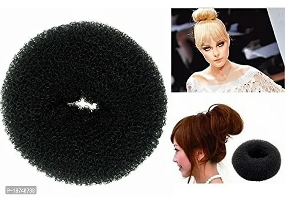 Miss Lirenn Donut Hair Bun Maker 3 Pieces Ring Style Bun Maker, Medium Size(15 Gram), Black, Pack of 3-thumb2