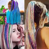 Miss Lirenn Colored Clip in Hair Extensions  Wigs Long Straight Rainbow Color Hair Extensions for Kids Girls Women in Festival Party - Multicolor, Pack of 12-thumb3