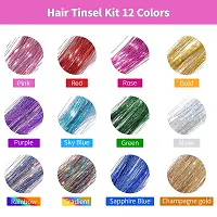 Miss Lirenn Colored Clip in Hair Extensions  Wigs Long Straight Rainbow Color Hair Extensions for Kids Girls Women in Festival Party - Multicolor, Pack of 12-thumb4