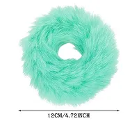 Miss Lirenn Furry Fluffy Band Multicolor Soft Elastic Hair Ties Silky Fur Hair Band for Women Girls Kids Ponytail Holder Rubber Band, Pack of 6-thumb1