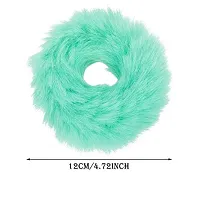 Miss Lirenn Furry Fluffy Band Multicolor Soft Elastic Hair Ties Silky Fur Hair Band for Women Girls Kids Ponytail Holder Rubber Band, Pack of 12-thumb1