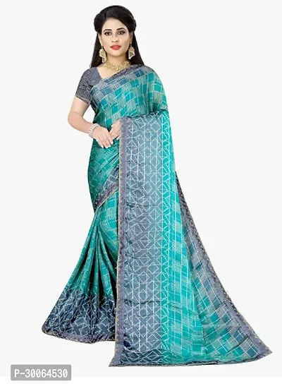 Stylish Georgette Multicoloured Printed Saree With Blouse Piece