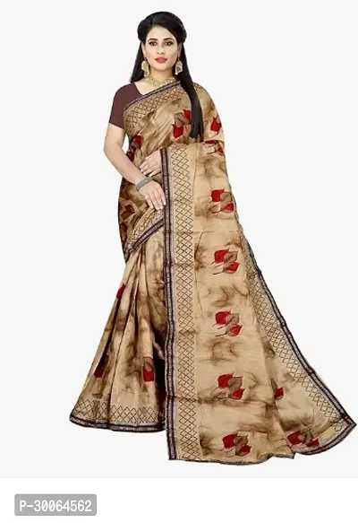 Stylish Silk Multicoloured Printed Saree With Blouse Piece