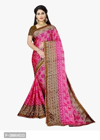 Stylish Georgette Multicoloured Printed Saree With Blouse Piece-thumb0