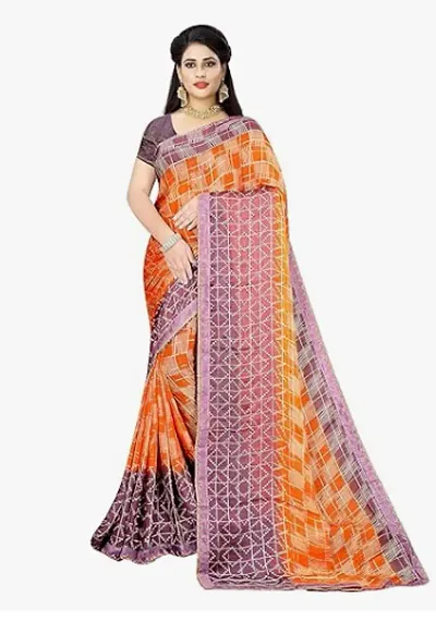 New In Georgette Saree with Blouse piece 