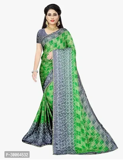 Stylish Georgette Multicoloured Printed Saree With Blouse Piece