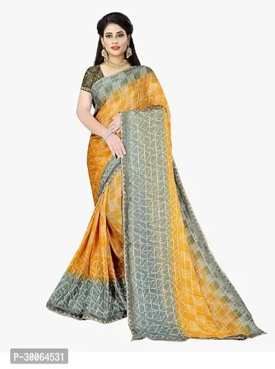 Stylish Georgette Multicoloured Printed Saree With Blouse Piece