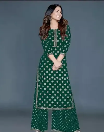 Trendy Women Rayon Kurta with Palazzo